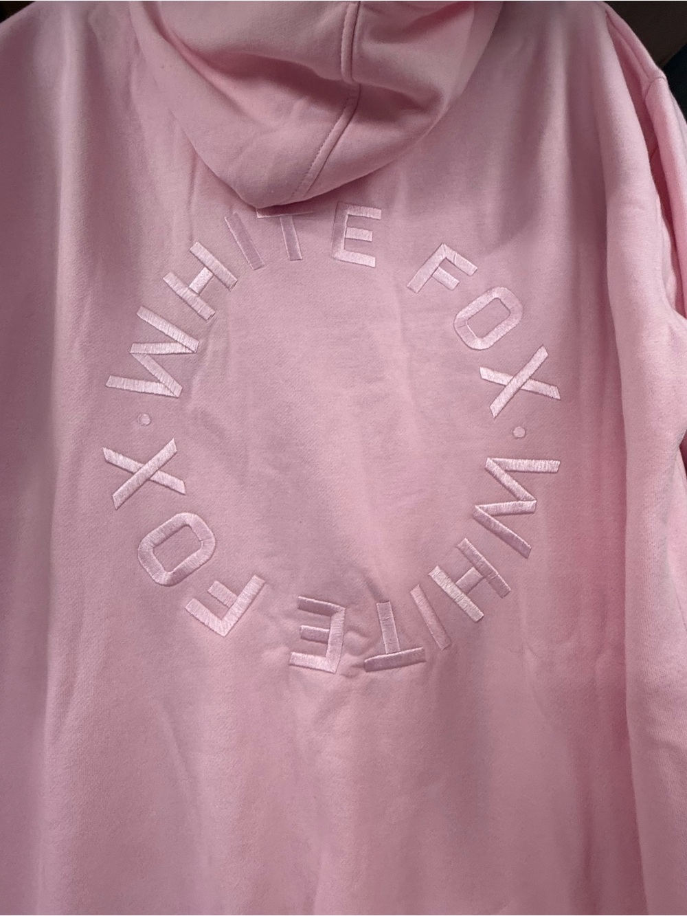 Stay lifted White Fox Posy Pink Hooded Sweatshirt